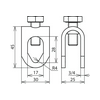 Felfogórúdkapocs kezeletlen nemesacél V2A 16mm-befogás FSK 8.10 16 SKM10X25 V2A DEHN