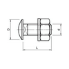 Félgömbfejű csavar alátéttel és anyával M 10x 25mm kezeletlen FRS 10x25 A2 OBO-BETTERMANN