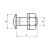 Félgömbfejű csavar alátéttel és anyával saválló 6 20mm kezeletlen FRS 6x20 A4 OBO-BETTERMANN