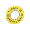 Felirati címke PARADA DE EMERGENCIA sárga kerek 60mm-külsőátmérő Harmony XB4/XB5 Schneider