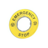 Felirati gyűrű EMERGENCY STOP sárga kerek 60mm-átmérő Harmony XB4/XB5 Schneider