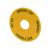 Felirati tábla vészgombhoz sárga kerek-forma 90mm-sz 90mm-ma 90mm-külsőátmérő M22-XAK1 EATON
