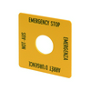 Felirati tábla vészgombhoz sárga négyzetes-forma 50mm-sz 50mm-ma M22-XYK1 EATON