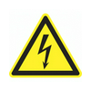 Figyelmeztető matrica villámjel (áramütés veszélye!) 50mm élhossz. vinil sárga Agárdi Filmnyomó