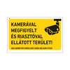 Figyelmeztető tábla BIZTONSÁGI KAMERÁVAL ÉS RIASZTÓVAL ELLÁTOTT TERÜLET! PVC sárga 250x160mm mm VET083005PVC02500160 Agárdi Filmnyomó