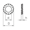 Fogazott alátét M6 csavarhoz V2A 6.4mm-belső átmérő nemesacél DIN 6798 M6 VA OBO-BETTERMANN