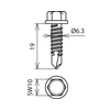 Fúrócsavar Önmetsző 6,3x19mm kezeletlen nemesacél V2A BSC 6.3X19 SW10 V2A DEHN