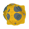 Gipszkarton szerelvénydoboz gumis 1-es kerek 71mmx 71mmx 67mm-átmérő sárga EcoBatibox LEGRAND