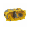 Gipszkarton szerelvénydoboz gumis 2-es ovális 142mm 73mmx 67mm-átmérő sárga EcoBatiBox LEGRAND