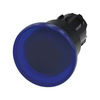 Gomba nyomófej műanyag d22 40mm-fej kék reteszelt világító húzó nyugtázás SIRIUS ACT SIEMENS