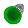 Gomba nyomófej fém d22 40mm-fej zöld világító visszaugró SIRIUS ACT SIEMENS