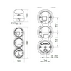 Jelzőlámpa alapmodul 12-24VAC/DC 389xx-hez 3egység szürke 120x135x340mm  AMP 8908 GROTHE
