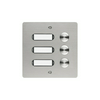 Csengőnyomó panel LED/8-16VADC 130x130x45mm 3-lakás süllyesztett nemesacél ETA 403 V2A UP GROTHE