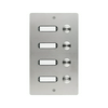 Csengőnyomó panel LED/8-16VADC 130x220x45mm 4-lakás süllyesztett nemesacél ETA 404 V2A UP GROTHE