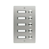 Csengőnyomó panel LED/8-16VADC 130x220x45mm 5-lakás süllyesztett nemesacél ETA 405 V2A UP GROTHE