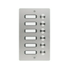 Csengőnyomó panel LED/8-16VADC 130x220x45mm 6-lakás süllyesztett nemesacél ETA 406 V2A UP GROTHE