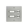 Csengőnyomó panel LED/8-16VADC 130x130x19mm 2-lakás falonkívüli nemesacél ETA 502 V2A AP GROTHE