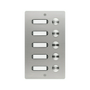 Csengőnyomó panel LED/8-16VADC 130x220x19mm 5-lakás falonkívüli nemesacél ETA 505 V2A AP GROTHE