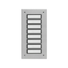 Csengőnyomó panel 1oszlop izzó(nélkül) 24V/1A 72x121mm 8-lakás süllyesztett ETA 808 EV1 GROTHE