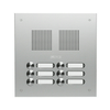Csengőnyomó panel 2oszlop LED/8-16VADC  240x248x57mm 6-lakás ezüst Robusta EV1 TS 787 2-3 GROTHE