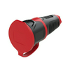 Dugalj lengő 2P+E piros gyűrűvel fedeles 16A 230V egyenes fekete gumi csavaros IP20 Taurus PCE