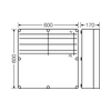 Gyűjtősínszekrény 5P 630A 600mmx 600mmx 170mm 30mmx 10mm-sín 60mm-síntáv 21kA Mi 6856 Hensel