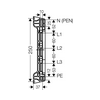 Gyűjtősíntartó 3x30x10/25x10/12x10mm 5-pólus 630A 60mm-síntáv MiST63 ENYMETER Hensel