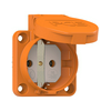 Háztartási dugalj beépíthető 2P+E +csapófedél 16A 3P 250V műanyag 50x50mm narancs IP54 S-Nova PCE