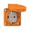 Háztartási dugalj beépíthető 2P+E +csapófedél 16A 3P 250V műanyag 50x50mm narancs IP54 S-Nova PCE