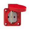 Háztartási dugalj beépíthető 2P+E +csapófedél 16A 3P 250V műanyag 50x50mm piros S-Nova PCE