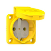 Háztartási dugalj beépíthető 2P+E +csapófedél 16A 3P 250V műanyag 50x50mm sárga S-Nova PCE