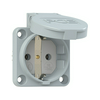 Háztartási dugalj beépíthető 2P+E +csapófedél 16A 3P 250V műanyag 50x50mm szürke IP54 S-Nova PCE