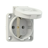 Háztartási dugalj beépíthető 2P+E +csapófedél 16A 3P 250V műanyag 50x50mm szürke IP54 S-Nova PCE