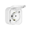 Hydra+ 162 dugalj 66x77x50mm F-típus (Schuko) csapófedéllel fényes fehér IP54 falon kívüli csavaros ANCO