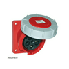 Ipari dugalj beépíthető 125A 4P 400V(50+60Hz) piros ferde IP67 műanyag 6h-pozíció csavaros PCE