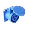 Ipari dugalj beépíthető 16A 3P 230V(50+60Hz) kék egyenes IP44 műanyag 6h-pozíció csavaros PCE