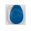 Ipari dugalj beépíthető 2P+E 16A 230V(50+60Hz) kék egyenes IP44 P17 Tempra Dafbc-162k06m LEGRAND