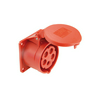 Ipari dugalj beépíthető 16A 5P 400V(50+60Hz) piros egyenes IP44 műanyag 6h-pozíció csavaros PCE