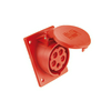 Ipari dugalj beépíthető 16A 5P 400V(50+60Hz) piros ferde IP44 műanyag 6h-pozíció csavaros PCE