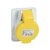 Ipari dugalj beépíthető 2P+E 16A 110V(50+60Hz) sárga ferde IP44 műanyag PratiKa Schneider