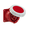 Ipari dugalj beépíthető 32A 4-pólus 400-440V(50+60Hz) piros egyenes IP67 műanyag PCE