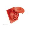 Ipari dugalj beépíthető 32A 4P 400V(50+60Hz) piros ferde IP44 műanyag 6h-pozíció csavaros PCE
