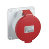 Ipari dugalj beépíthető 3P+E 3P 400V(50+60Hz) piros egyenes 16A IP44 műanyag PratiKa Schneider