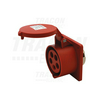 Ipari dugalj beépíthető 3P+N+E 16A 5P 400V(50+60Hz) piros egyenes IP44 műanyag 6h-pozíció TRACON
