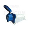 Ipari dugalj falra szerelhető 2P+E 125A 200-250V(50+60Hz) kék IP67 műanyag 6h-pozíció TRACON