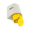 Ipari dugalj falra szerelhető 2P+E 16A 110V(50+60Hz) sárga IP44 műanyag 4h-pozíció csavaros PCE