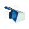Ipari dugalj falra szerelhető 2P+E 16A 200-250V(50+60Hz) kék IP44 műanyag 6h-pozíció TRACON