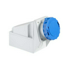 Ipari dugalj falra szerelhető 2P+E 63A 200-250V(50+60Hz) kék IP67 műanyag PratiKa Schneider