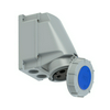 Ipari dugalj falra szerelhető 2P+E 63A 230V(50+60Hz) kék IP67 műanyag 6h-pozíció csavaros PCE