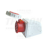 Ipari dugalj falra szerelhető 3P+E 16A 400V(50+60Hz) piros IP67 műanyag 6h-pozíció TRACON